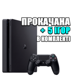 PlayStation 4 SLIM 500 GB БУ + 5 игр #809